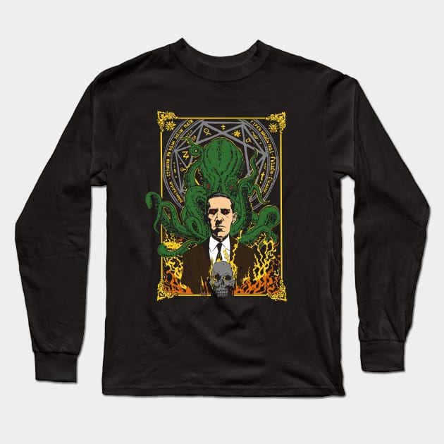 Lovecraft Tribute Long Sleeve T-Shirt by Mandra